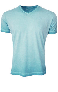 Luxury V Neck Short Sleeves Pima Cotton Mens T-Shirt TVSS-5151 Mint Garment Dyed
