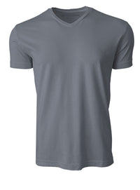 Luxury V-Neck Short Sleeves Pima Cotton Mens T-Shirt Grey TVSS-7024