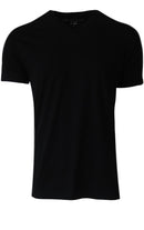 Luxury V-Neck Black Short Sleeves-Pima-Cotton-T-Shirt-TVSS-9005 Black