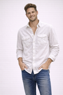 Tiki Napoli - Baby Cord Button Down - 001 White